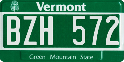 VT license plate BZH572