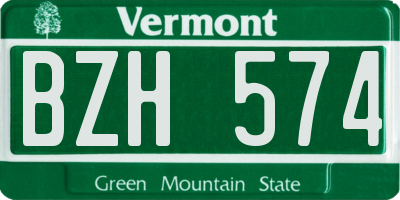 VT license plate BZH574