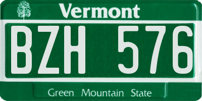 VT license plate BZH576