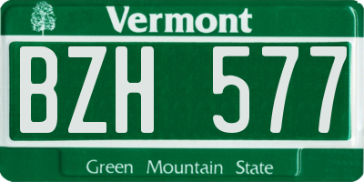VT license plate BZH577