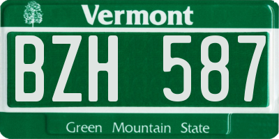 VT license plate BZH587