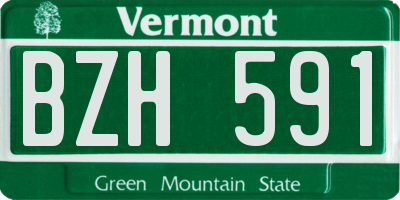 VT license plate BZH591
