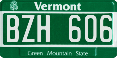 VT license plate BZH606