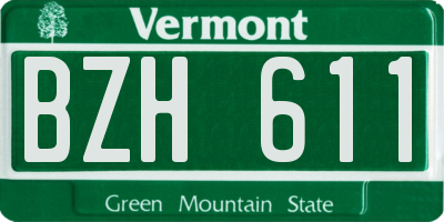 VT license plate BZH611
