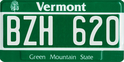 VT license plate BZH620
