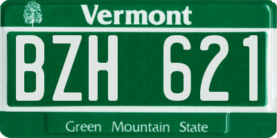VT license plate BZH621