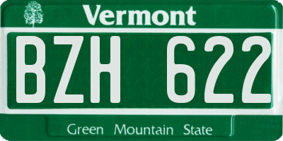 VT license plate BZH622