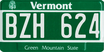 VT license plate BZH624
