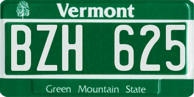 VT license plate BZH625