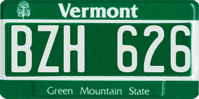 VT license plate BZH626
