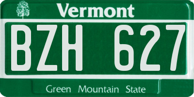 VT license plate BZH627