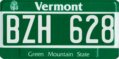 VT license plate BZH628