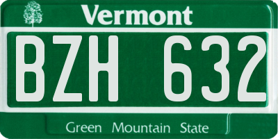 VT license plate BZH632