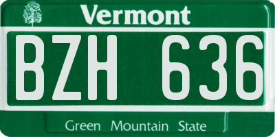 VT license plate BZH636