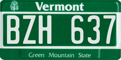 VT license plate BZH637