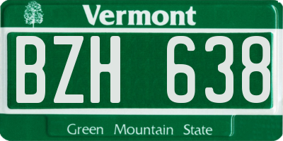 VT license plate BZH638