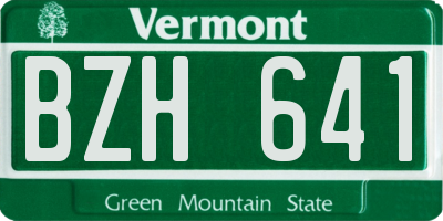 VT license plate BZH641