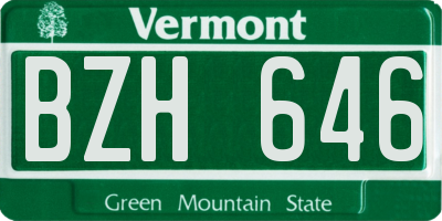 VT license plate BZH646