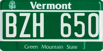 VT license plate BZH650