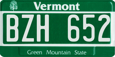 VT license plate BZH652