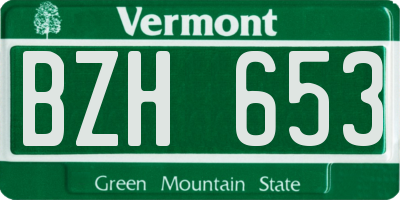 VT license plate BZH653