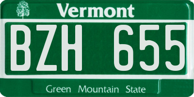 VT license plate BZH655