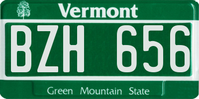 VT license plate BZH656