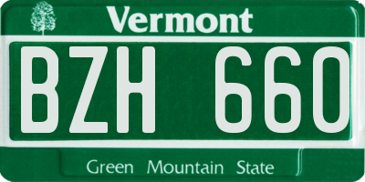 VT license plate BZH660