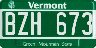 VT license plate BZH673