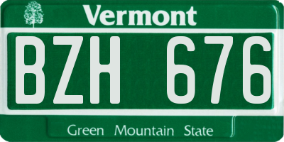 VT license plate BZH676