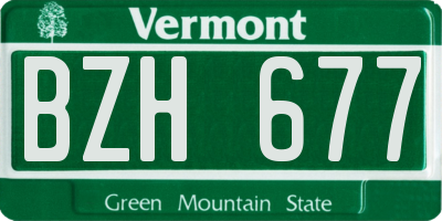 VT license plate BZH677