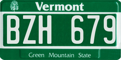 VT license plate BZH679