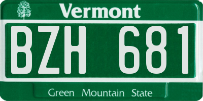 VT license plate BZH681