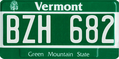 VT license plate BZH682