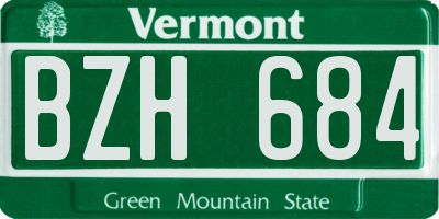 VT license plate BZH684