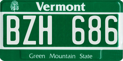 VT license plate BZH686