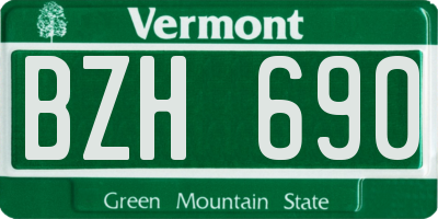 VT license plate BZH690