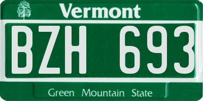 VT license plate BZH693