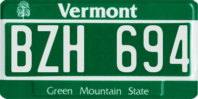 VT license plate BZH694