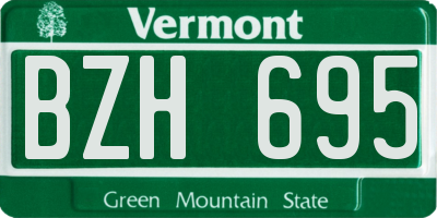VT license plate BZH695