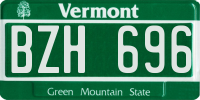 VT license plate BZH696