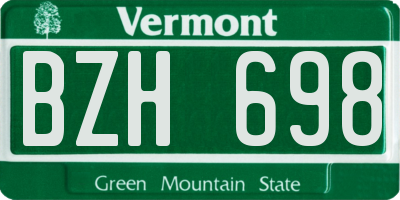 VT license plate BZH698