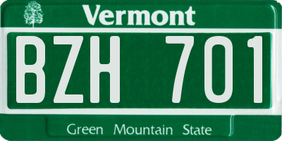 VT license plate BZH701