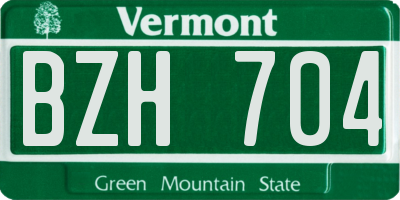 VT license plate BZH704