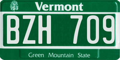 VT license plate BZH709