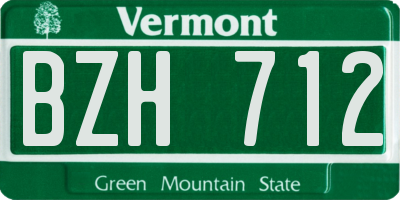 VT license plate BZH712