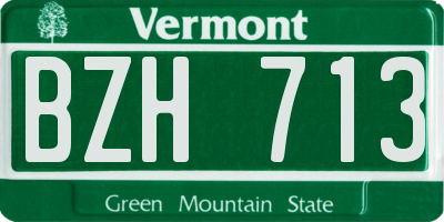 VT license plate BZH713