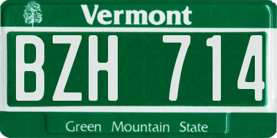 VT license plate BZH714