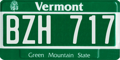 VT license plate BZH717