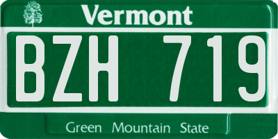 VT license plate BZH719